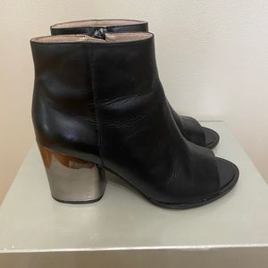French connection open toe leather booties